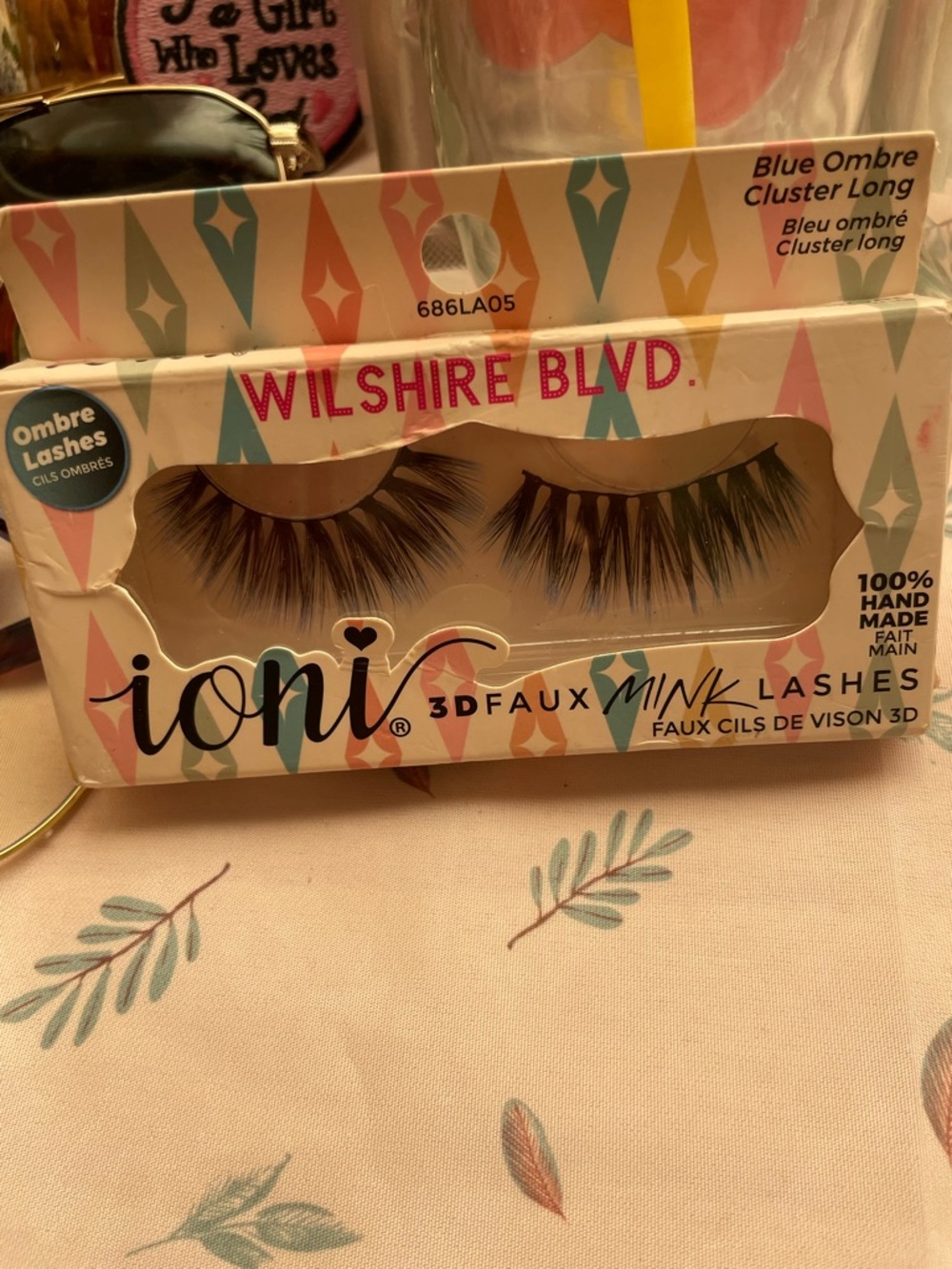Wilshire Blvd Blue Ombre Cluster Long 3D Faux Mink Lashes - Black